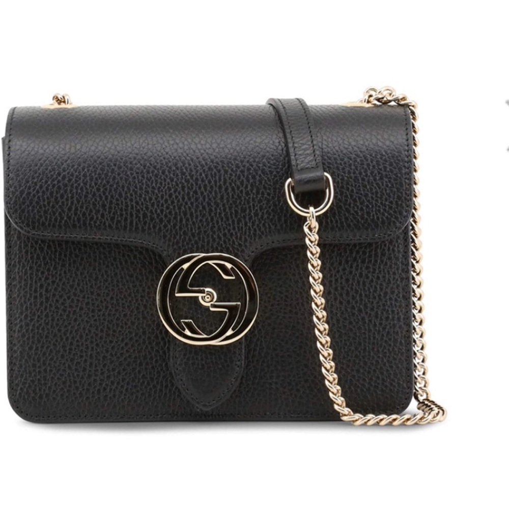 Interlocking Black Marmont Leather chain Soho Shoulder bag